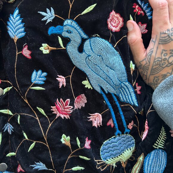 🌸 Perte d’Ego Spring Bloom Vintage Velvet Jacket - Picture 2 of 5